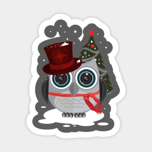 Top Hat Owl - Christmas Sticker